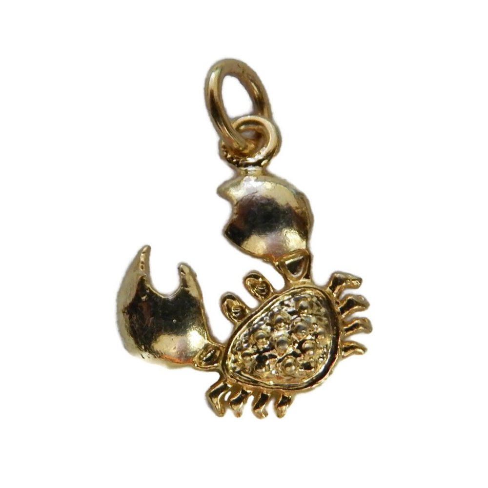 14k Yellow Gold Crab pendant charm